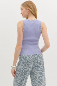 Chambray Stud Tank Top