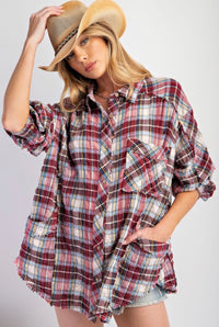 Going Around Plaid Top