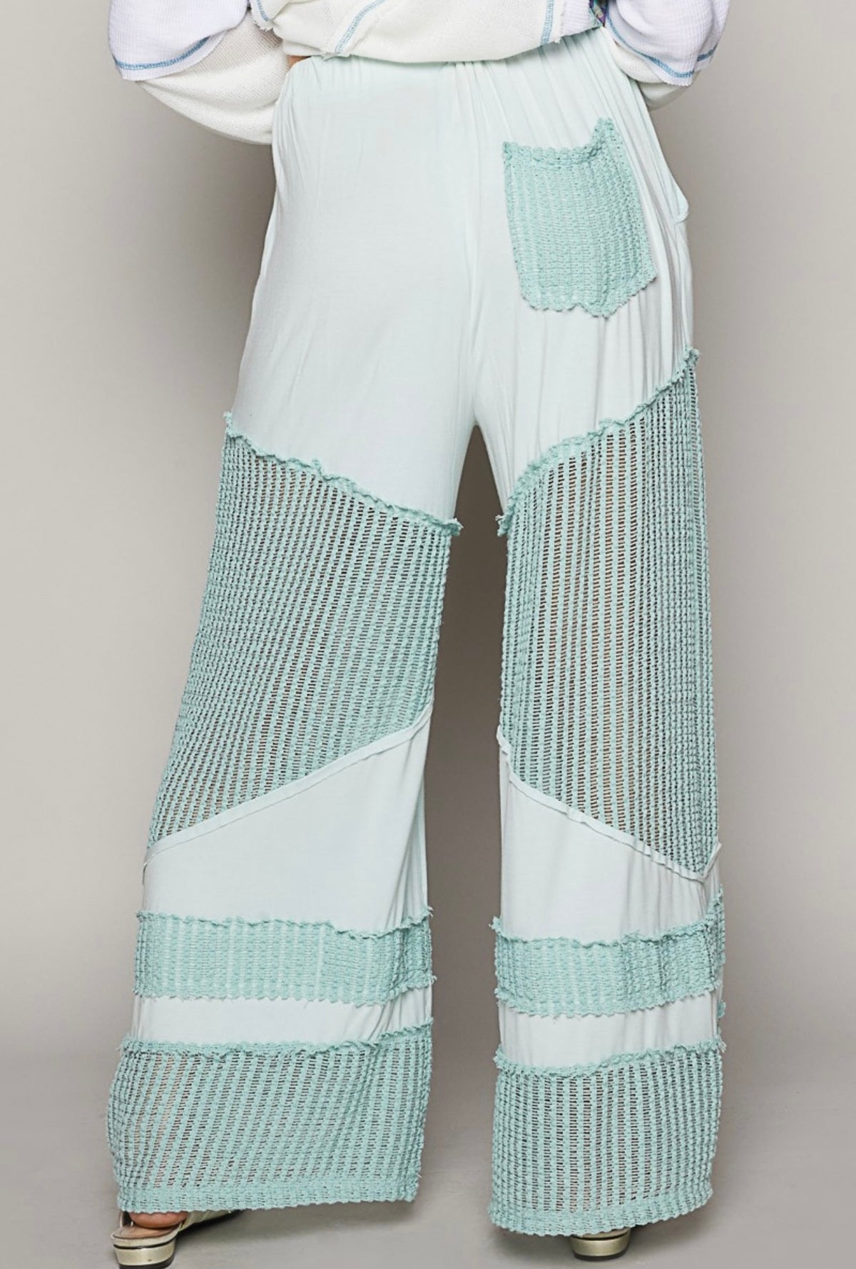 Sea Candy Contrast Sheer Pants