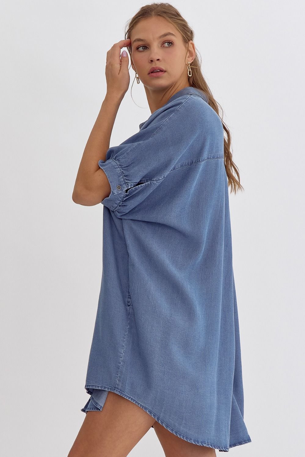 Take It Easy Chambray Dress